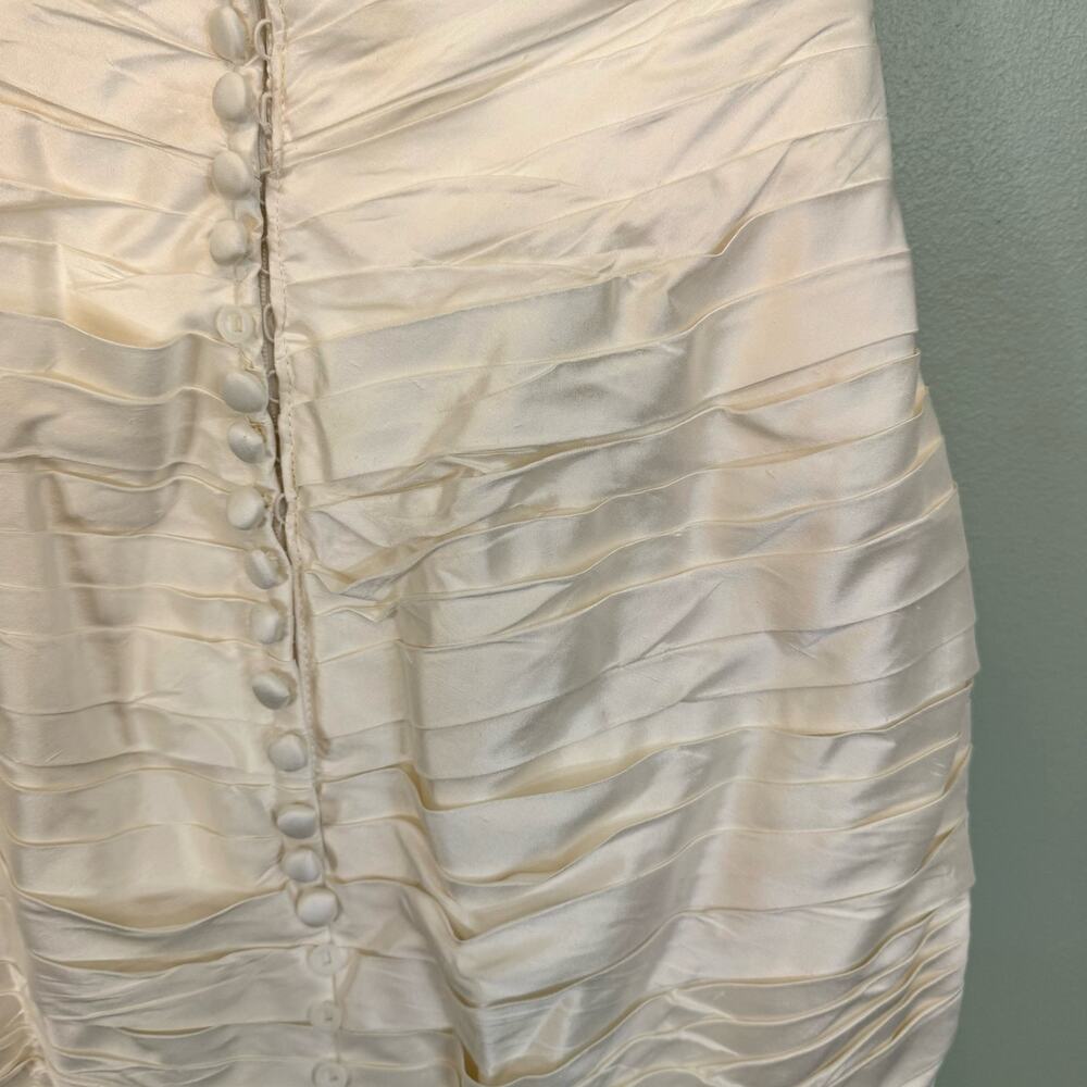 Angelina Faccenda Bridal Wedding Gown Size 6 Mermaid Rosette Sweetheart Ivory - Picture 10 of 16